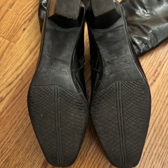 La Canadienne Womens 7 Boots Black Patent Leather 19168 Zip Mid Calf Square Toe - Picture 10 of 14